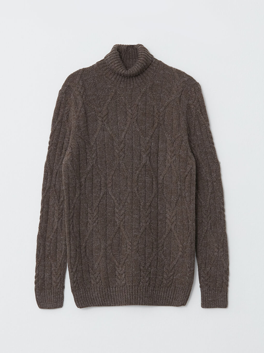 Rollkragen Langarm Selbstgemustert Herren Strickpullover-5