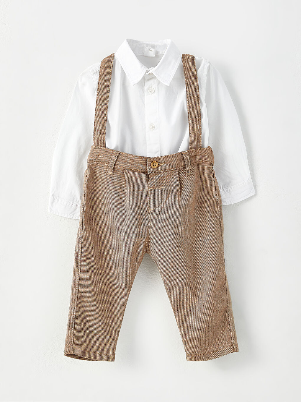 Long Sleeve Basic Baby Boys' Shirt and Pants 2 Pack Set-3