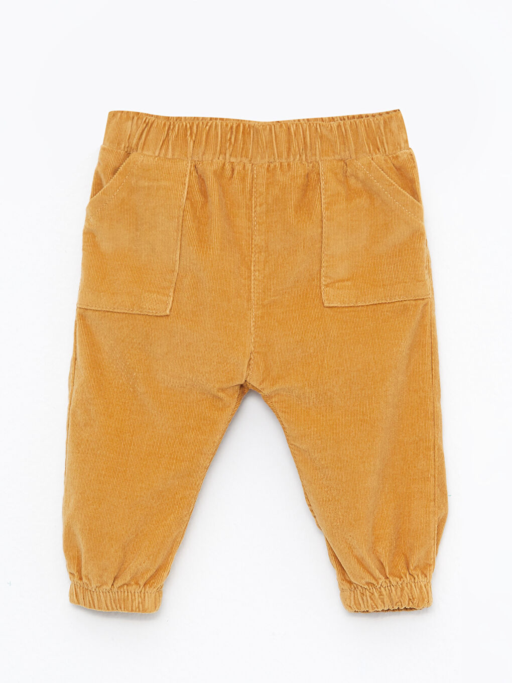 Bej Uzun Kollu Baskılı Erkek Bebek Gömlek ve Kadife Pantolon 2'li Takım-2