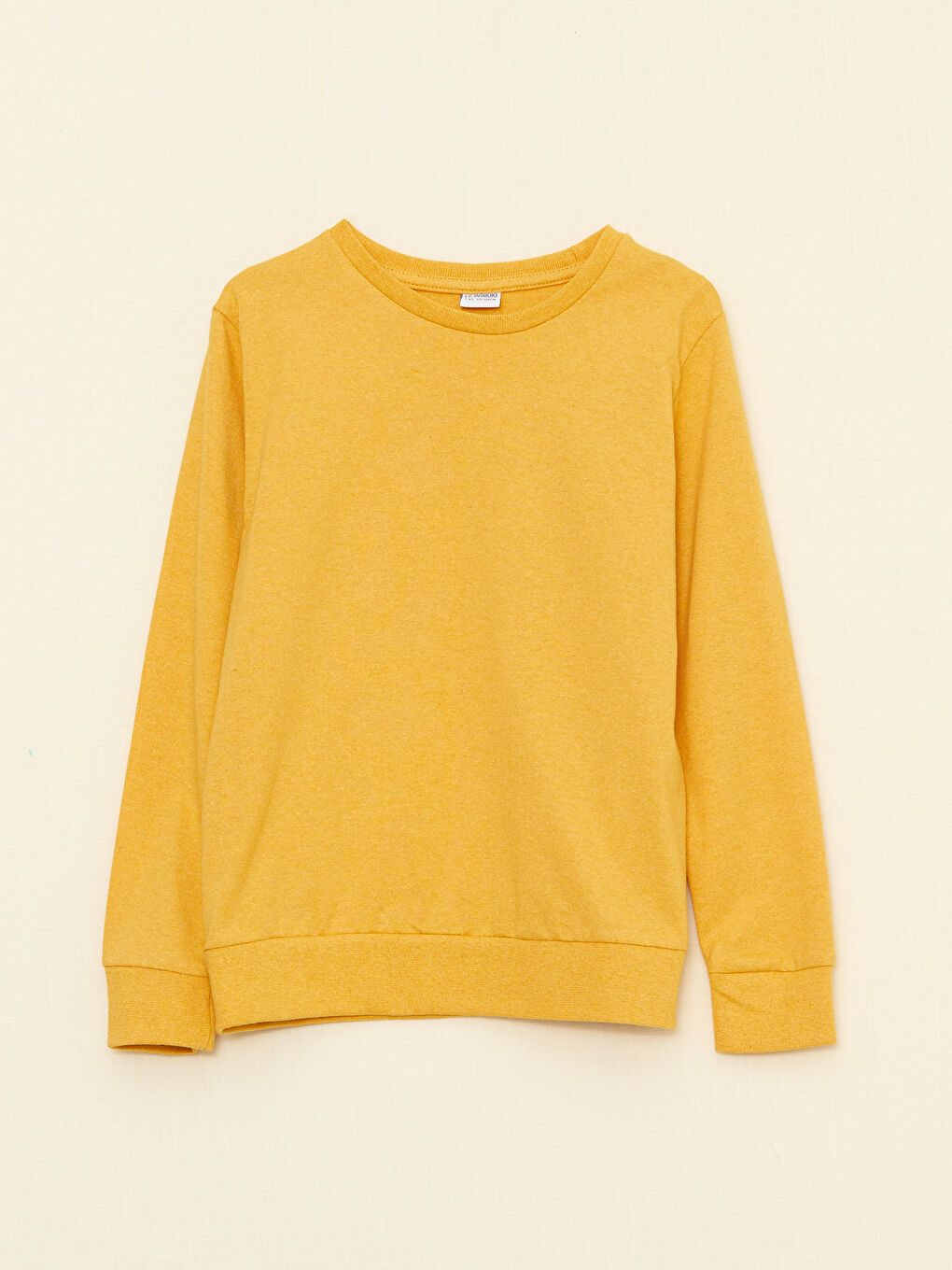 Sarı Bisiklet Yaka Basic Uzun Kollu Erkek Çocuk Tişört