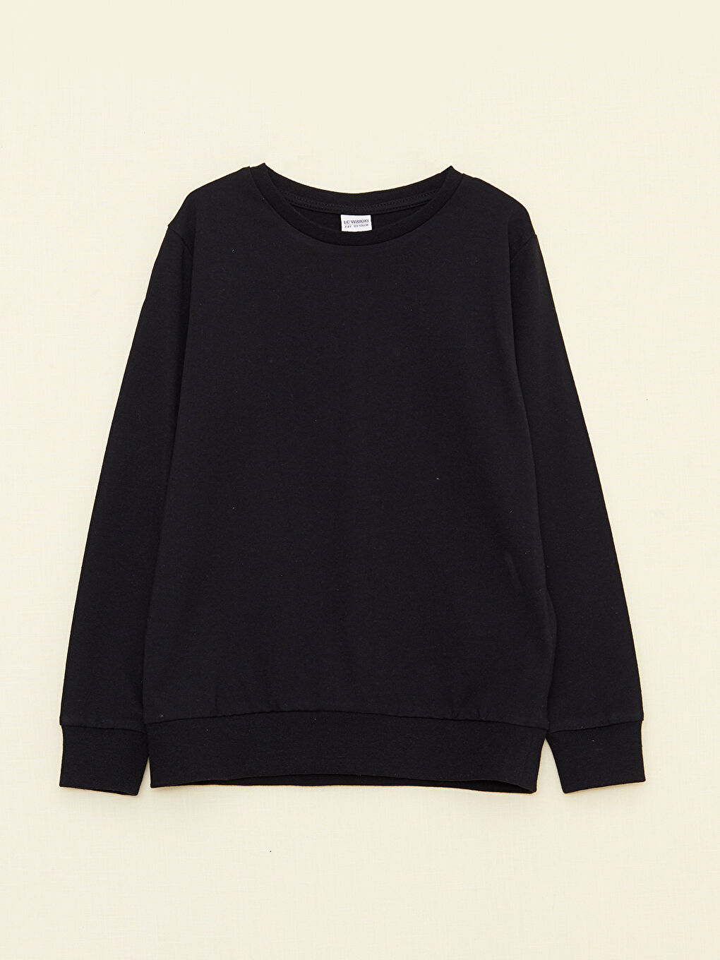 Siyah Bisiklet Yaka Basic Uzun Kollu Erkek Çocuk Tişört