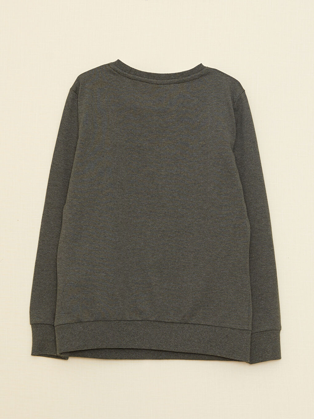 Haki Bisiklet Yaka Basic Uzun Kollu Erkek Çocuk Tişört-1