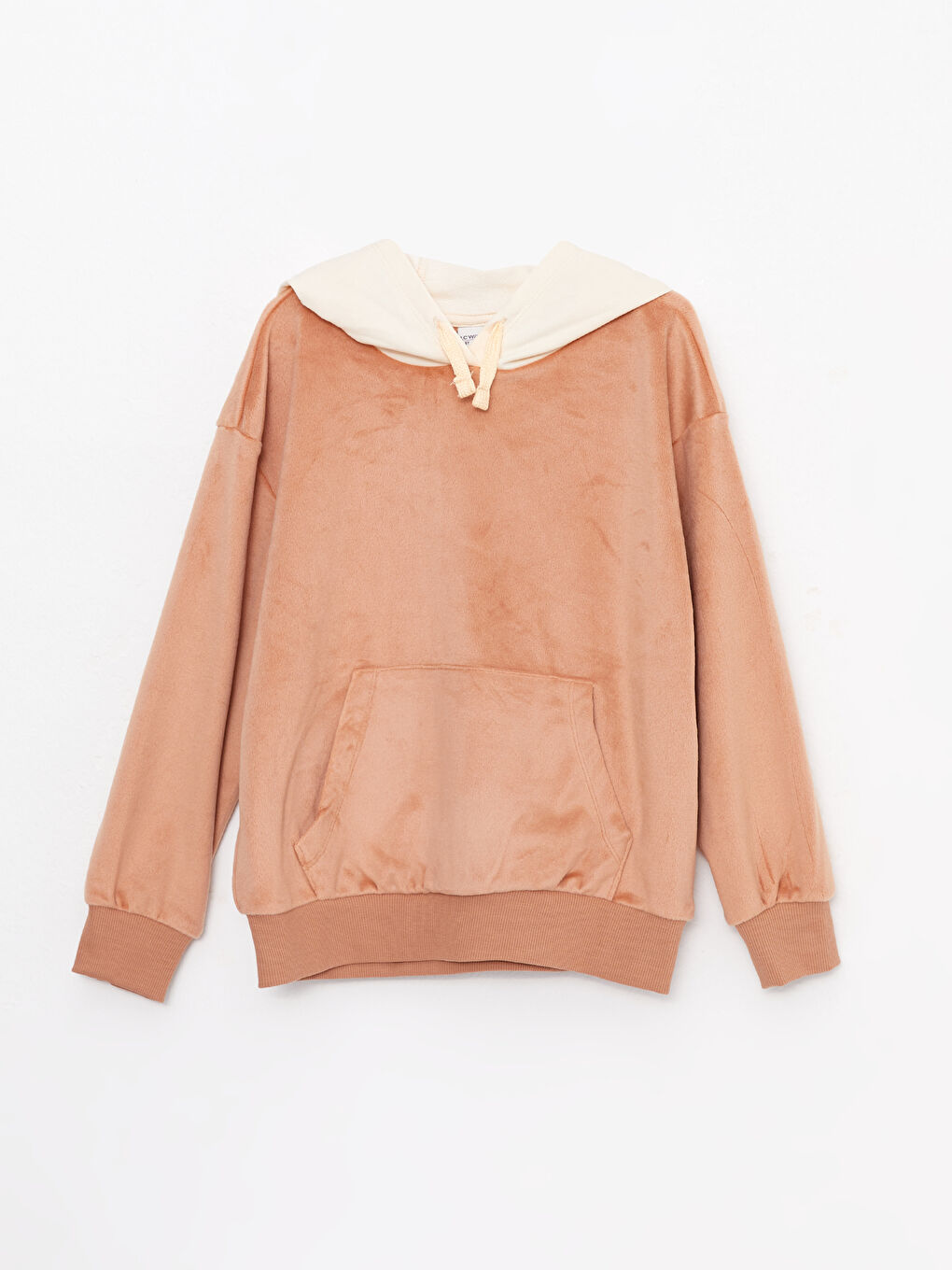 Hooded Basic Long Sleeve Velvet Girls' Sweatshirt and Sweatpants-1