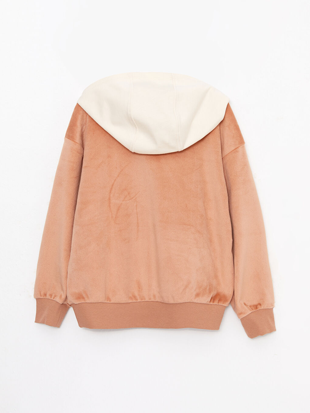 Hooded Basic Long Sleeve Velvet Girls' Sweatshirt and Sweatpants-2