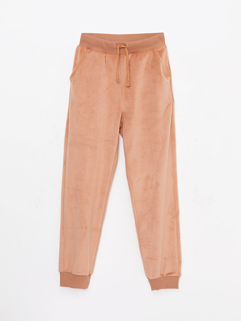 Hooded Basic Long Sleeve Velvet Girls' Sweatshirt and Sweatpants-5