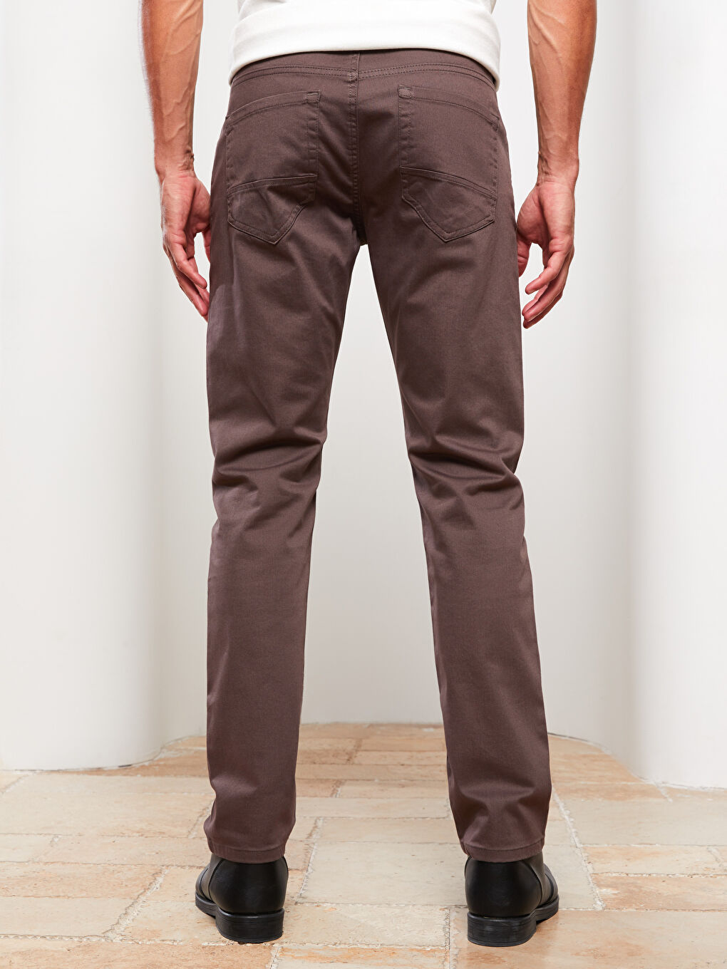 SOUTHBLUE Kahverengi Slim Fit Gabardin Erkek Pantolon - 4