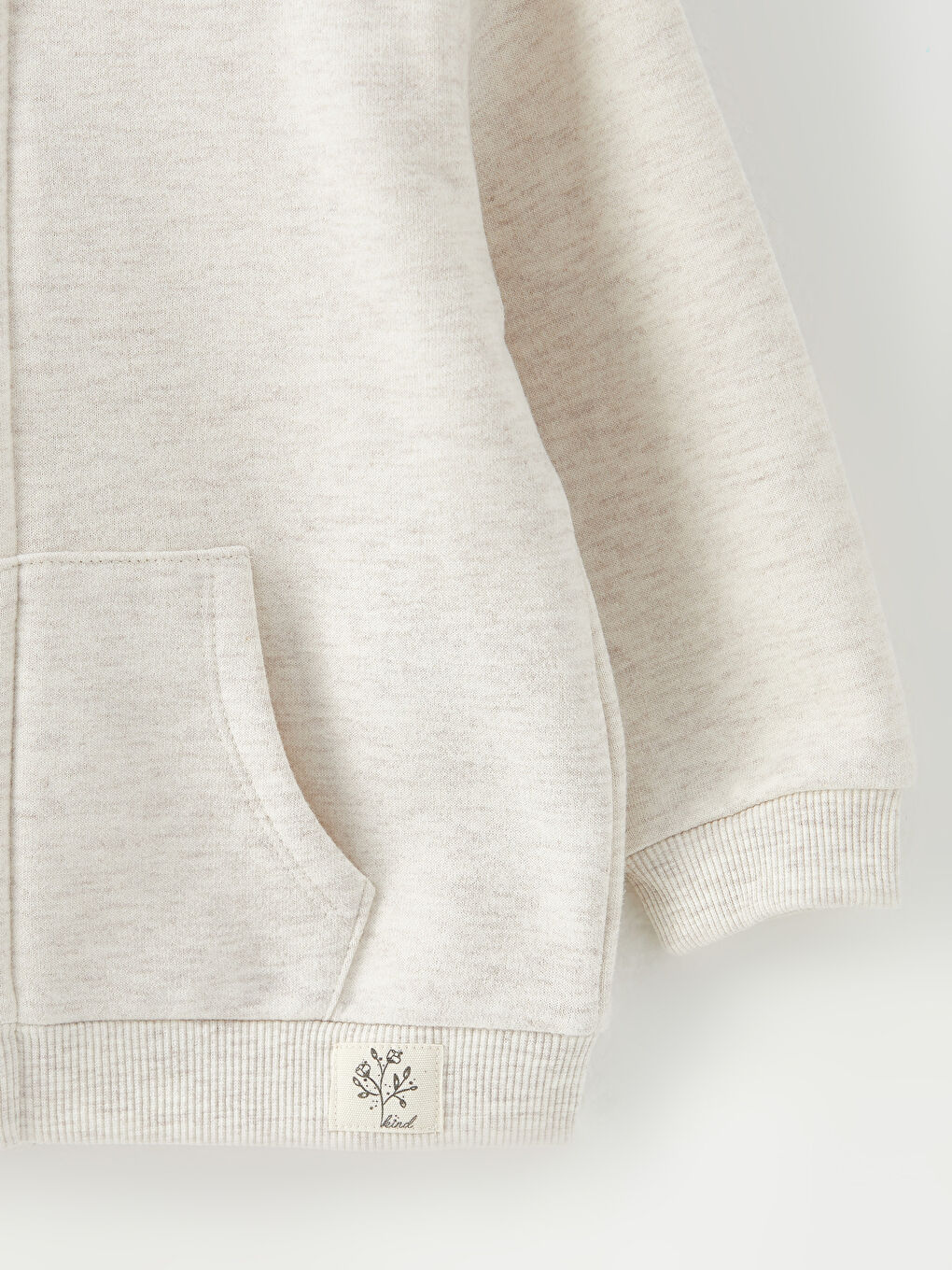 سويت شيرت بسحاب بكابوش كم طويل سادة بنات رضع-1