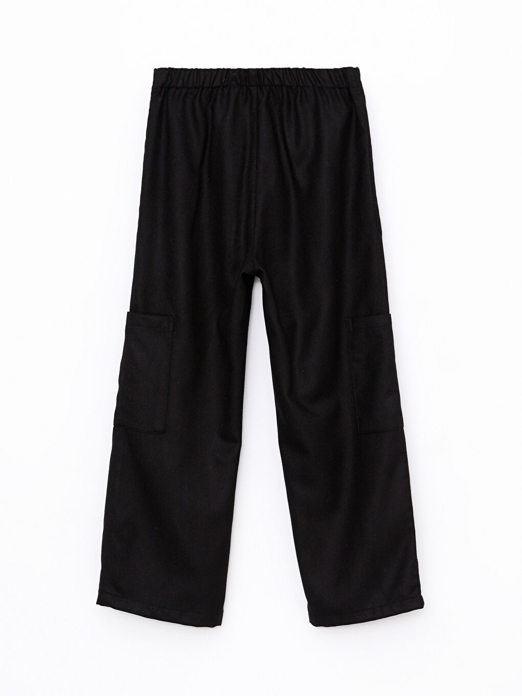 Elastic Waist Basic Gabardine Girls Cargo Pants-3