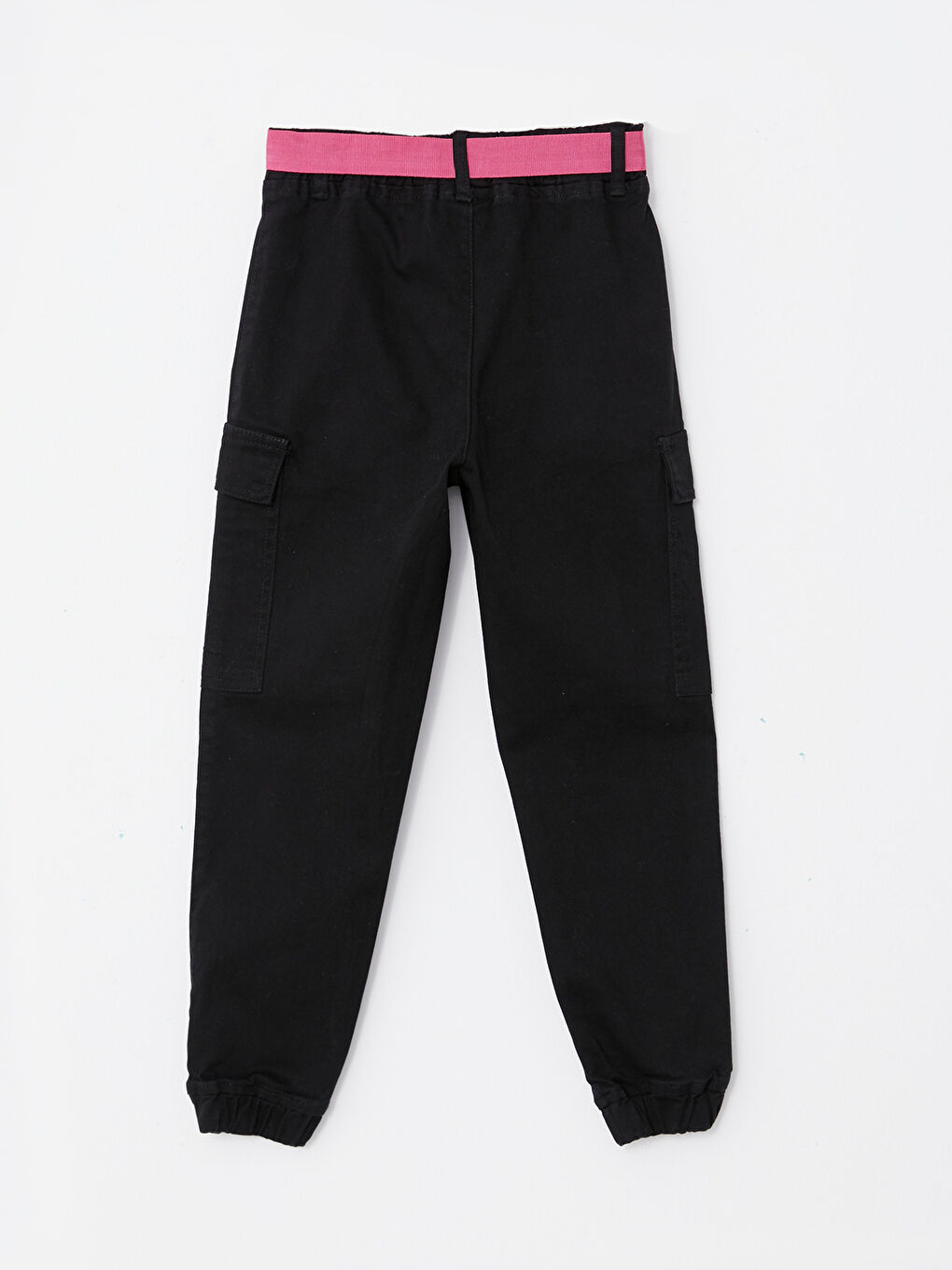 LCW Kids Beli Lastikli Basic Gabardin Kız Çocuk Kargo Pantolon ve Kemer -W2FK43Z4-CVL