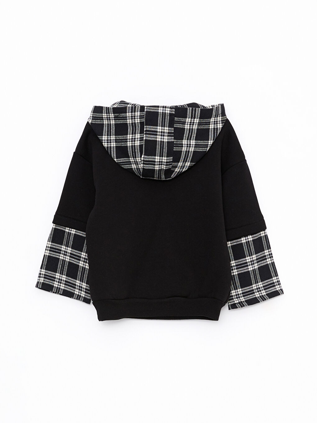 Siyah Kapüşonlu Uzun Kollu Baskılı Erkek Bebek Sweatshirt ve Pantolon 2'li Takım-4