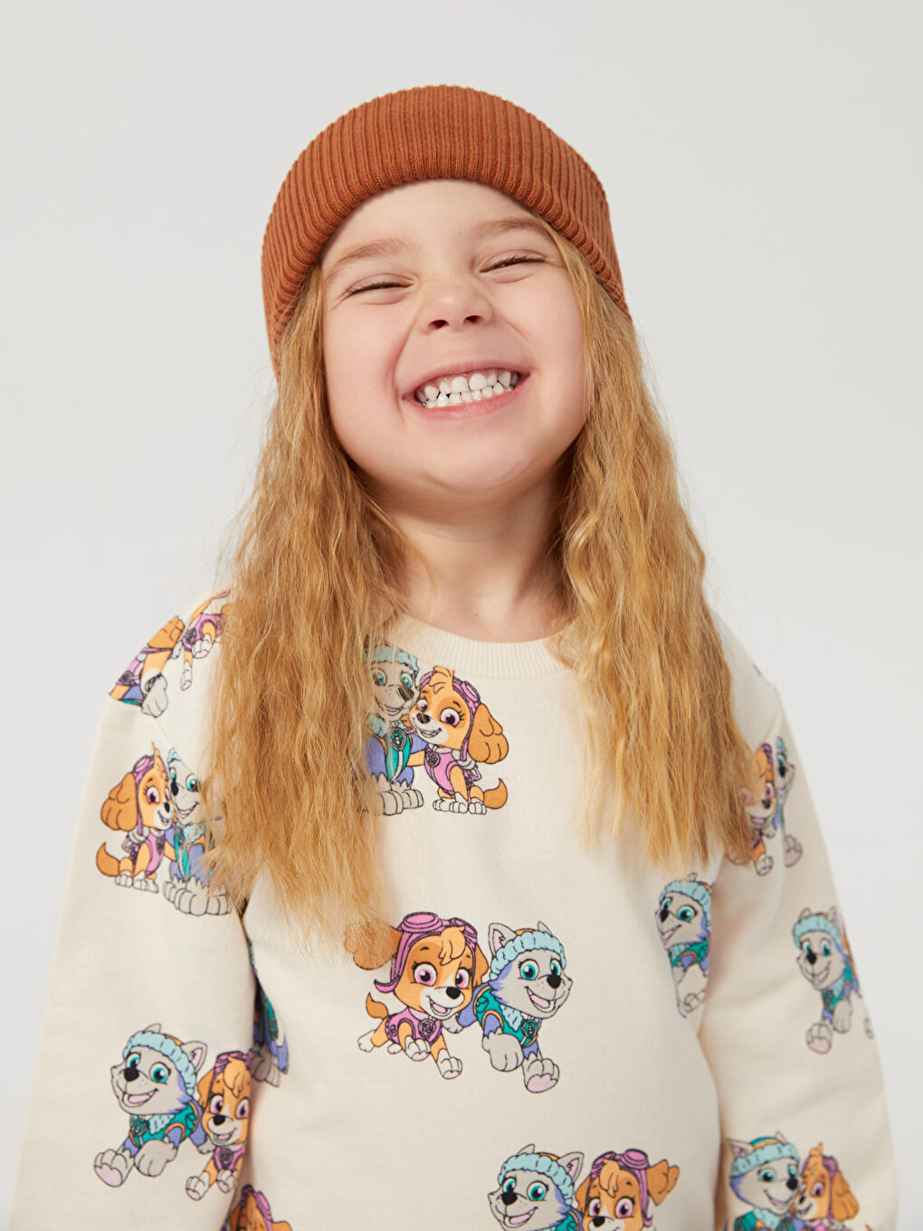 Ekru Bisiklet Yaka Uzun Kollu Paw Petrol Kız Bebek 2'li Takım-7