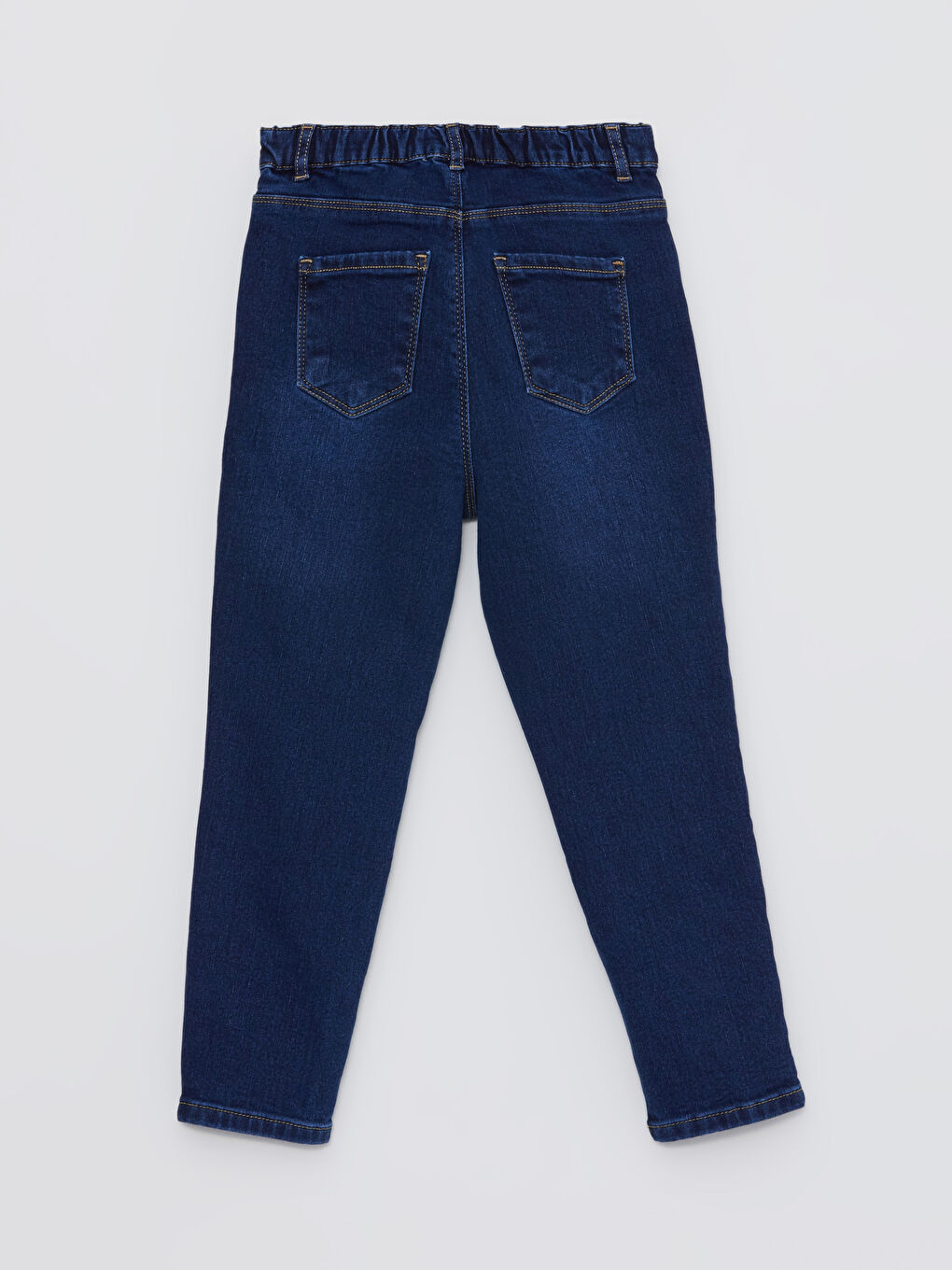 LCW Kids Orta İndigo Rodeo Beli Lastikli Basic Kız Çocuk Jean Pantolon - 1