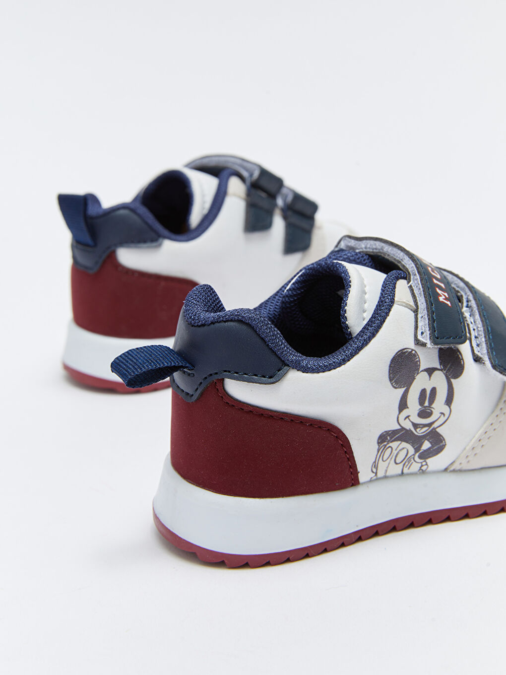 Beyaz Mickey ve Arkadaşları Baskılı Cırt Cırtlı Erkek Bebek Spor Ayakkabı.-4