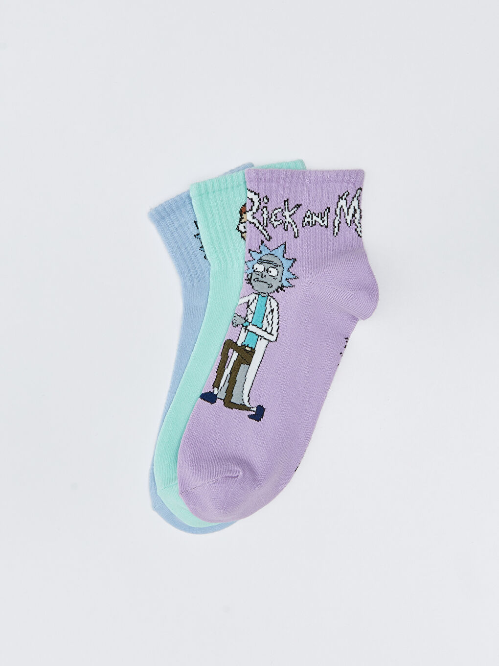 LC Waikiki Rick and Morty Printed Women's Crew Socks 3-Pack -W2FK61Z8-J2S