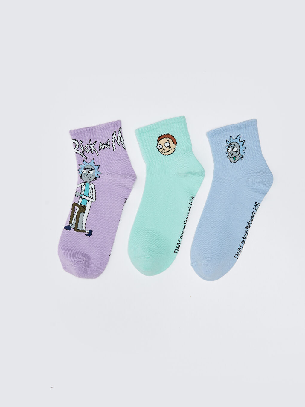 LC Waikiki Rick and Morty Printed Women's Crew Socks 3-Pack -W2FK61Z8-J2S
