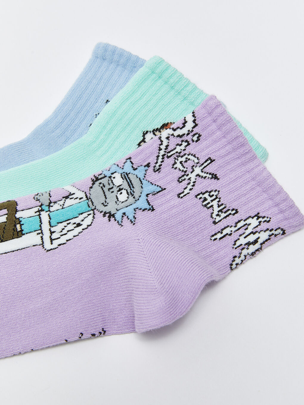 LC Waikiki Rick and Morty Printed Women's Crew Socks 3-Pack -W2FK61Z8-J2S