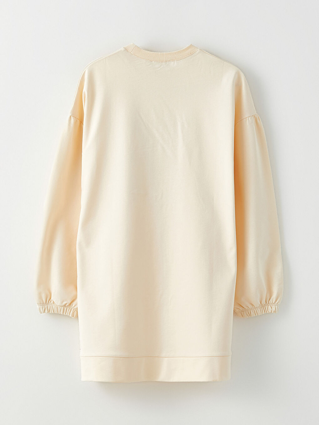 تونيك سويتشيرت واسع كم طويل مطبوع بياقة دائرية للسيدات-7