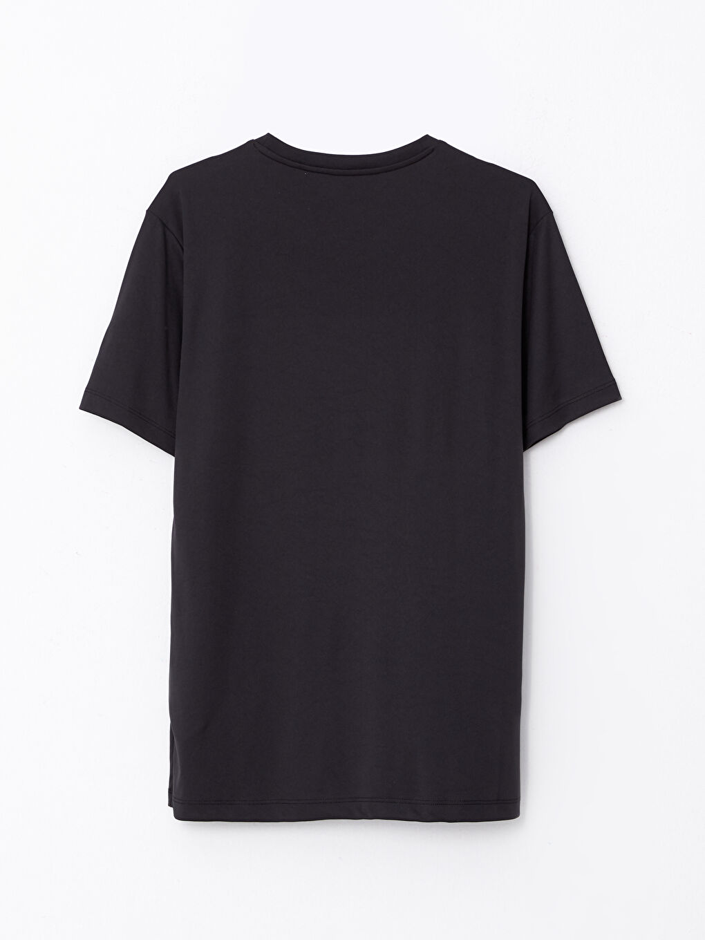 Siyah Bisiklet Yaka Kısa Kollu Baskılı Erkek Spor Tişört-6