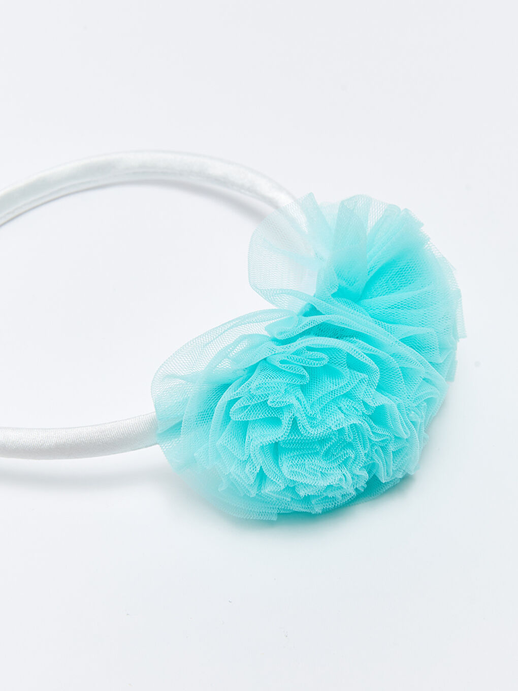 Yeşil 3 Boyutlu Tül Detaylı Kız Çocuk Taç-1