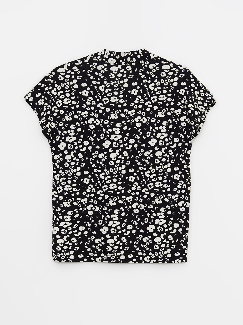 Tricou pentru Femei cu Mânecă Scurtă și Model, Decolteu în V-5