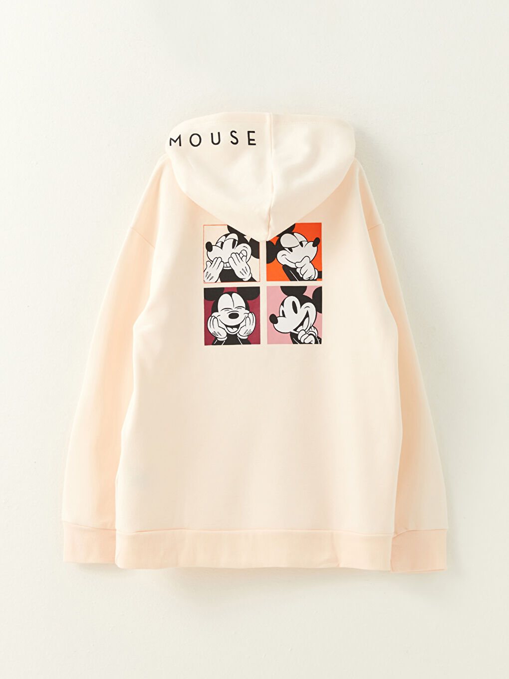 LCW Kids Pembe Kapüşonlu Mickey Mouse Baskılı Uzun Kollu Kız Çocuk Sweatshirt - 1