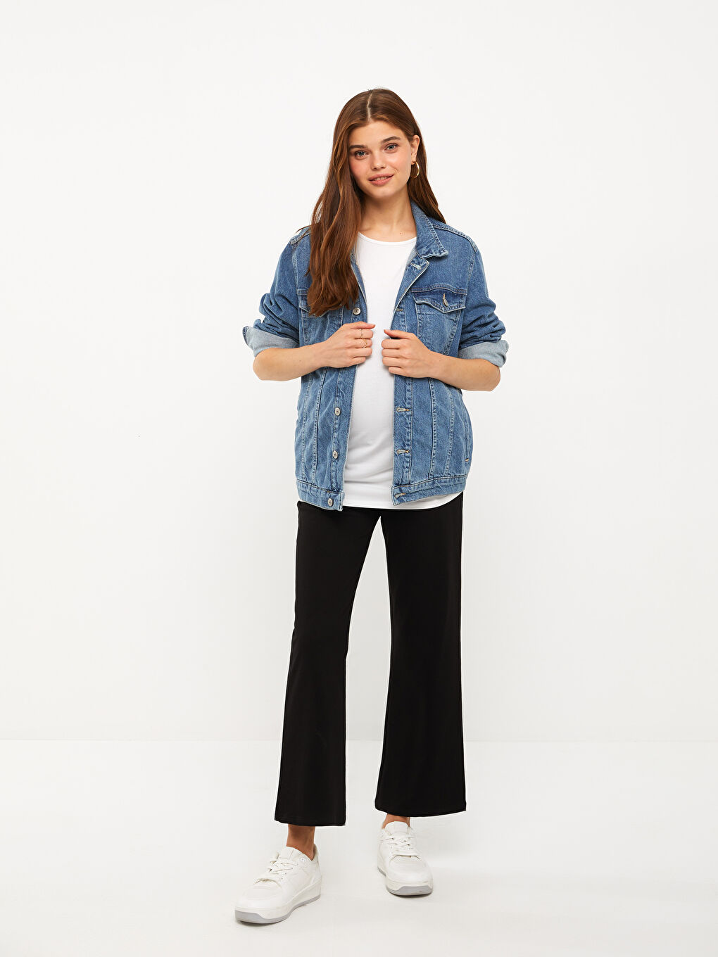 Pantalon de survêtement de maternité uni à taille élastiquée