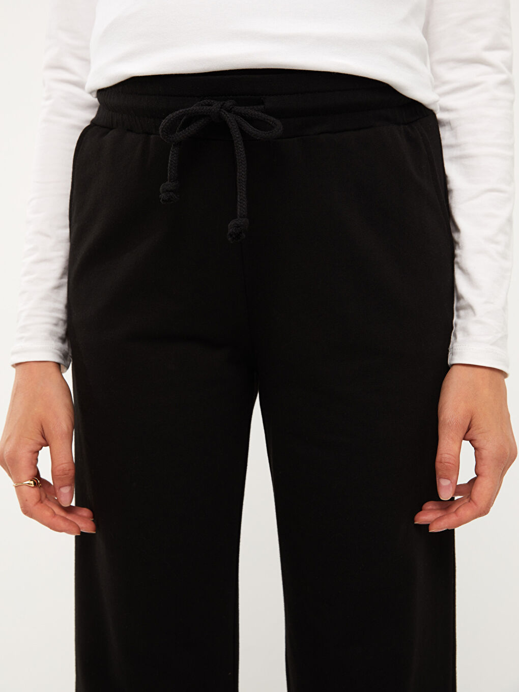 Pantalon de survêtement de maternité uni à taille élastiquée-2