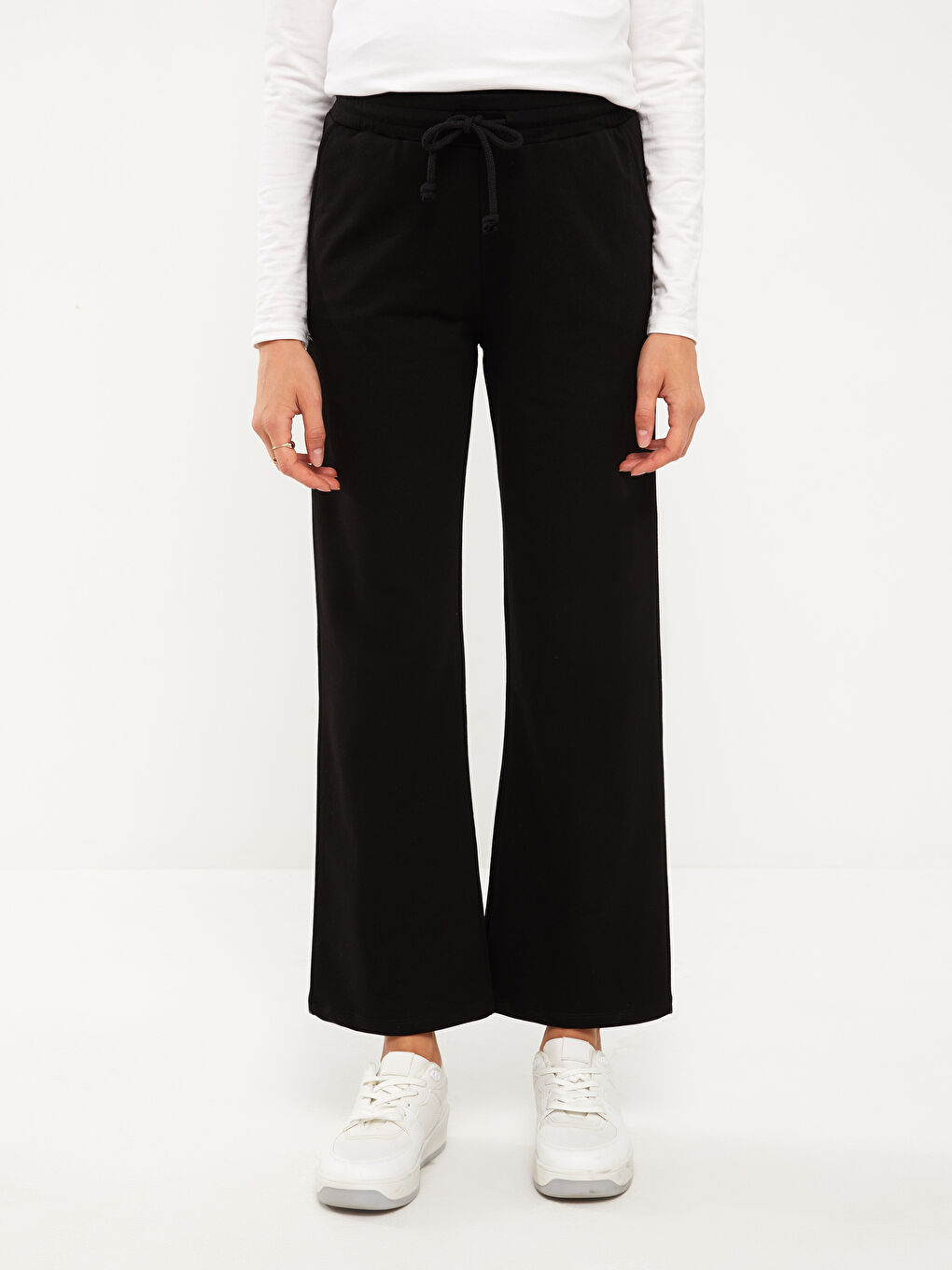 Pantalon de survêtement de maternité uni à taille élastiquée-4