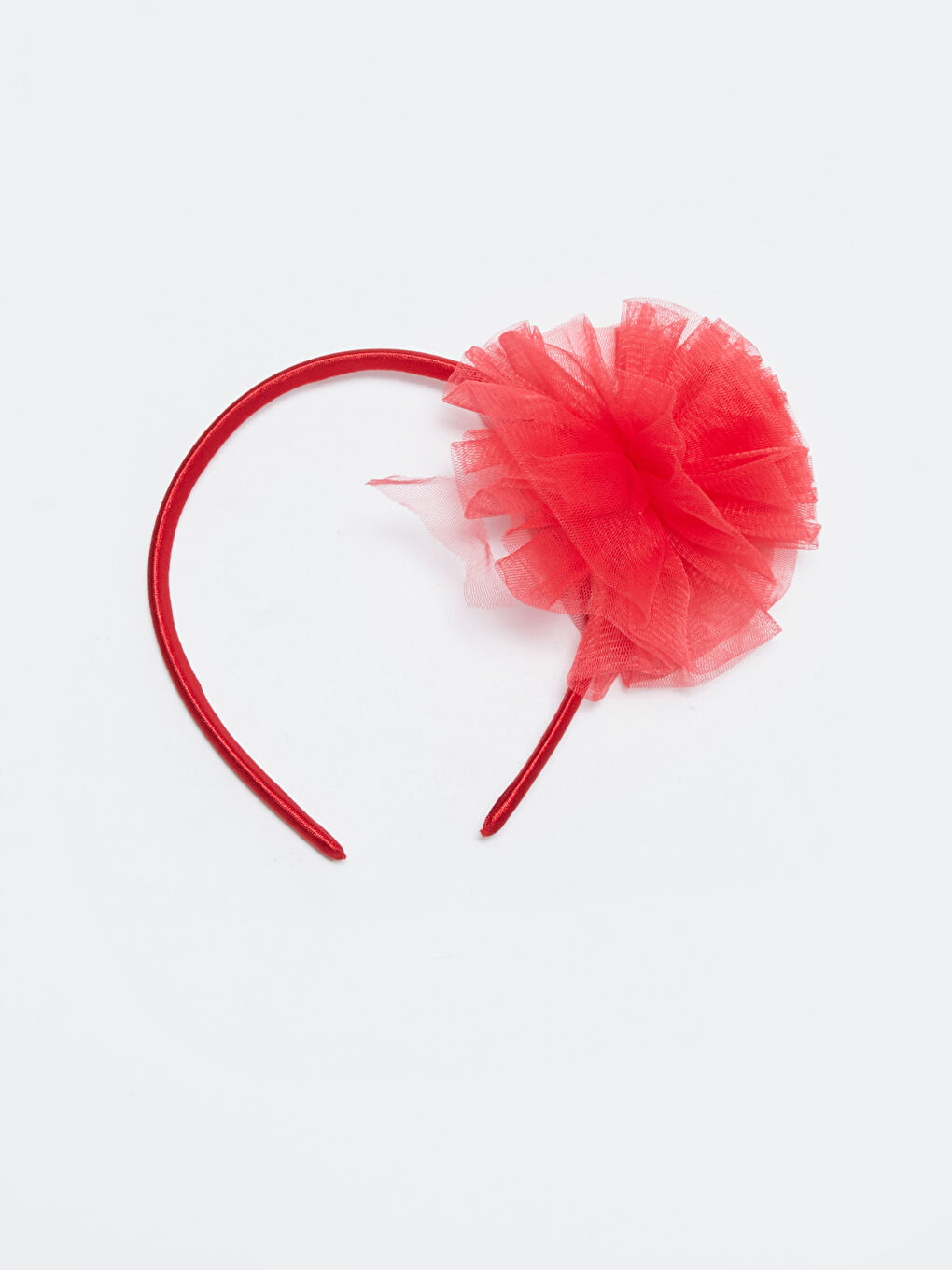 Kırmızı 3 Boyutlu Tül Detaylı Kız Çocuk Taç