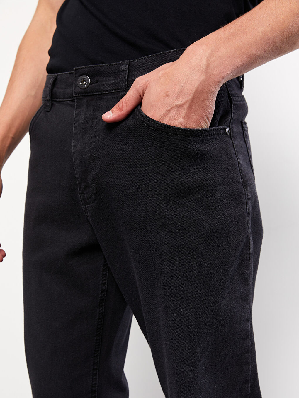 Siyah 790 Rahat Kalıp Erkek Jean Pantolon-2