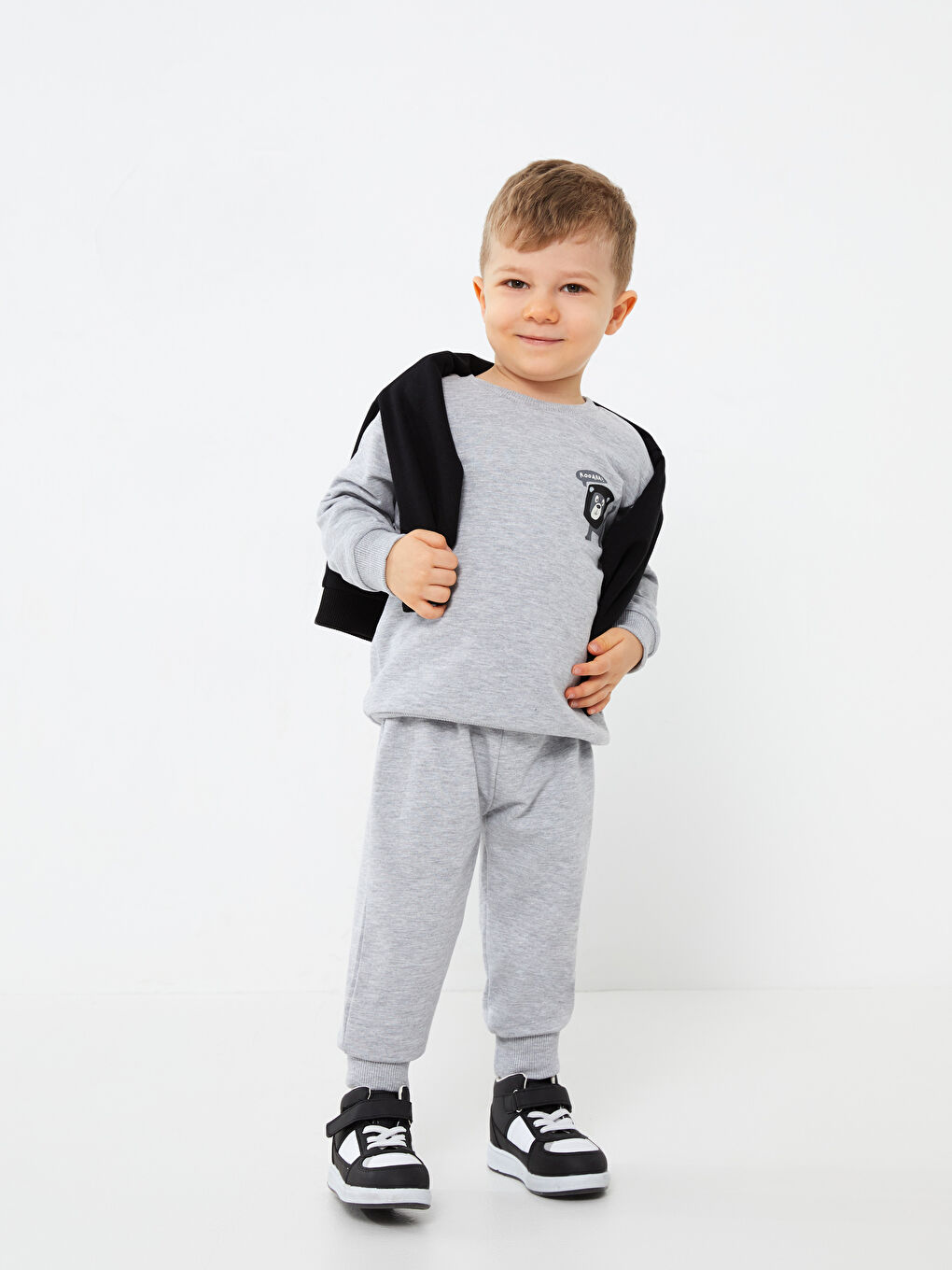 LCW baby Crew Neck Long Sleeve Printed Baby Boy 3-Pack Set -W2FM09Z1-CVL