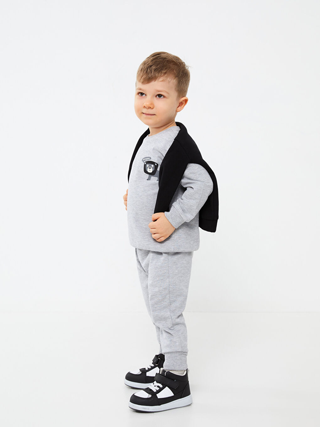 LCW baby Crew Neck Long Sleeve Printed Baby Boy 3-Pack Set -W2FM09Z1-CVL