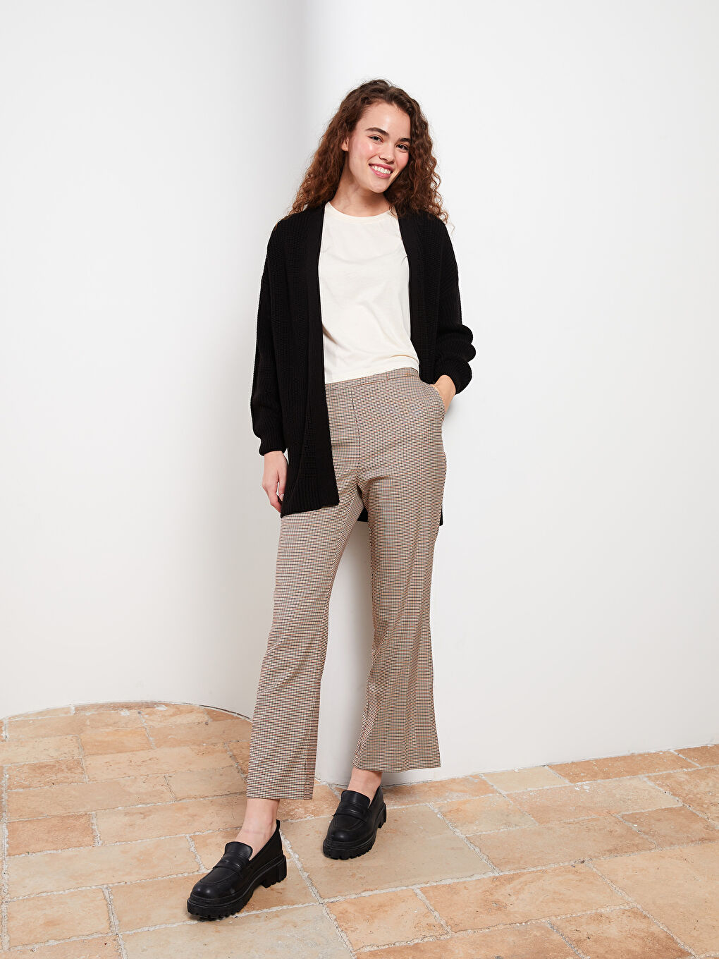 Spanish Leg Plaid Women's Trousers -W2FM21Z8-LLL