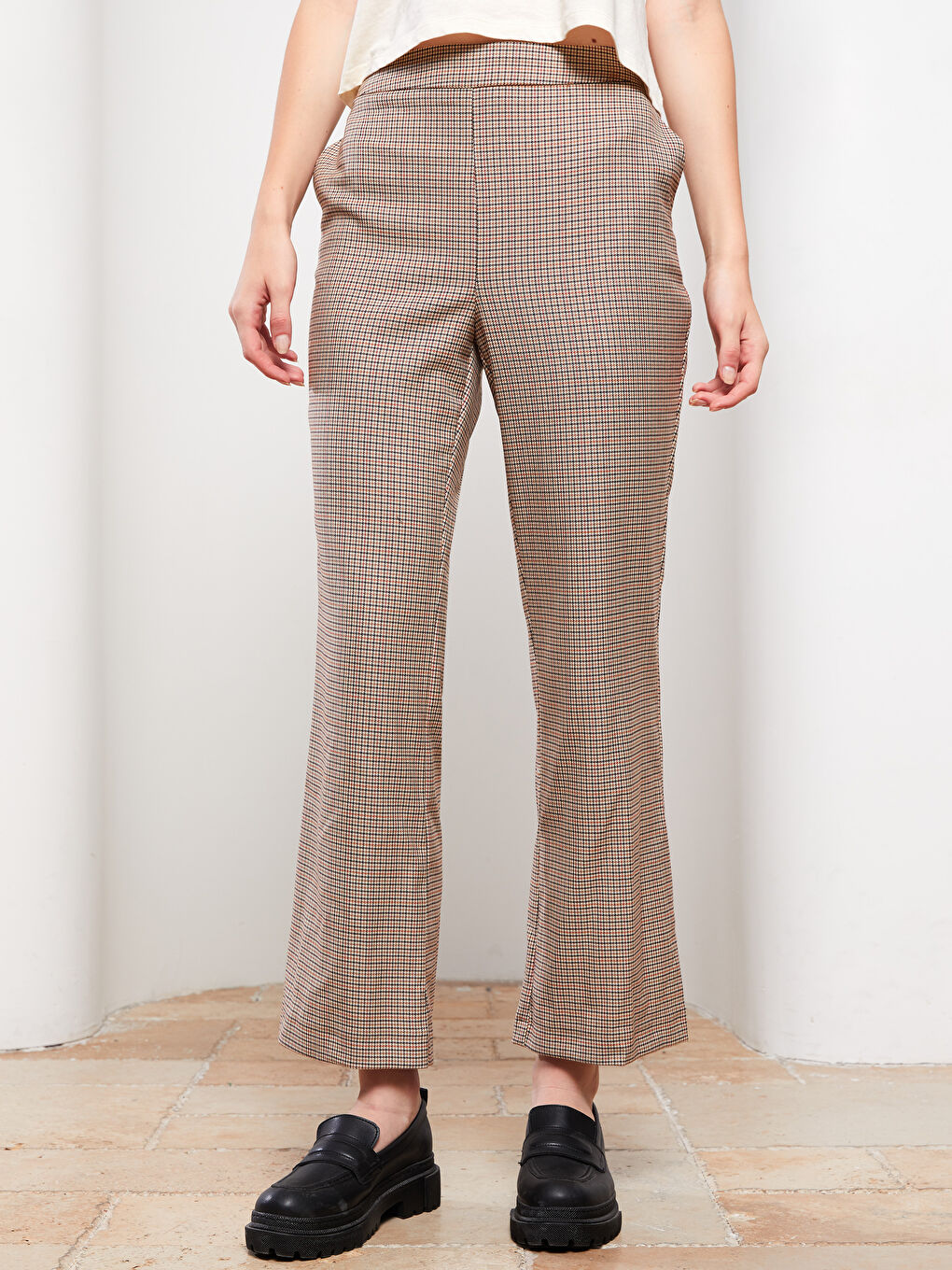 Spanish Leg Plaid Women's Trousers -W2FM21Z8-LLL