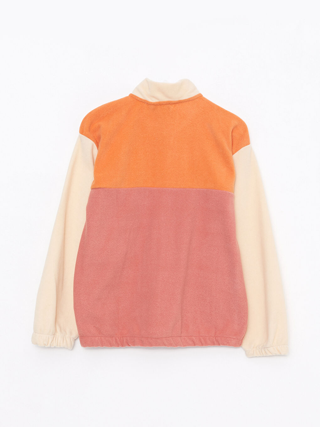 LCW Kids Stand Up Collar Color Block Long Sleeve Fleece Girl Zipper Sweatshirt -W2FM25Z4-M0T