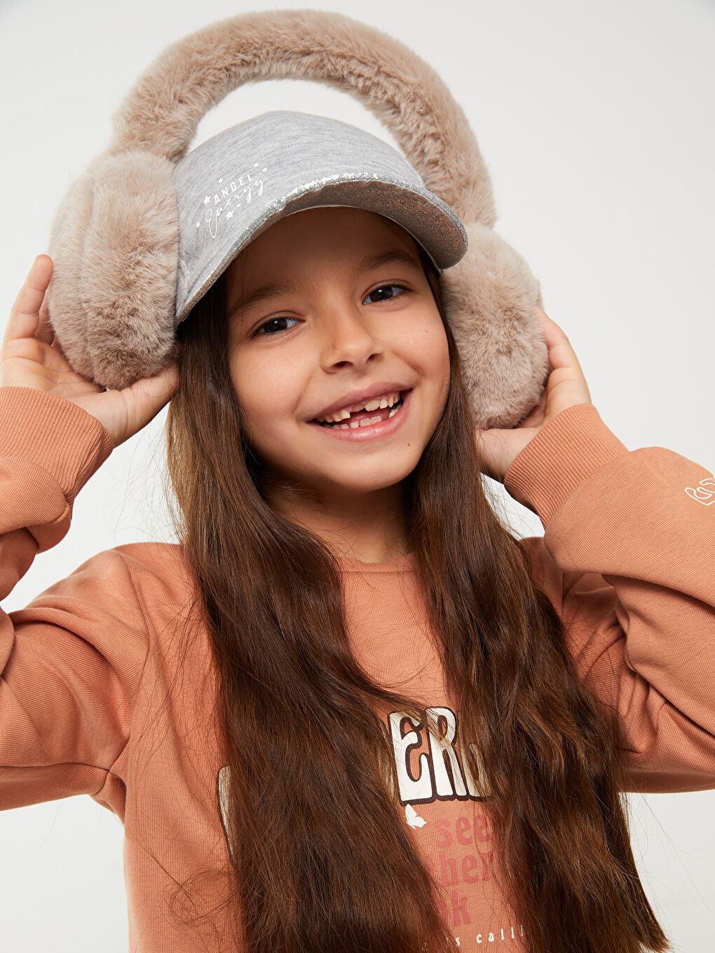 سويت شيرت كم طويل مطبوع بياقة دائرية للبنات-3