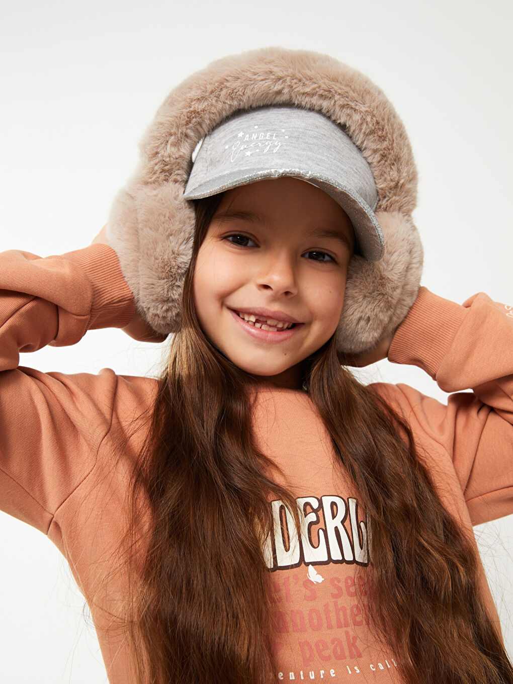 سويت شيرت كم طويل مطبوع بياقة دائرية للبنات-4