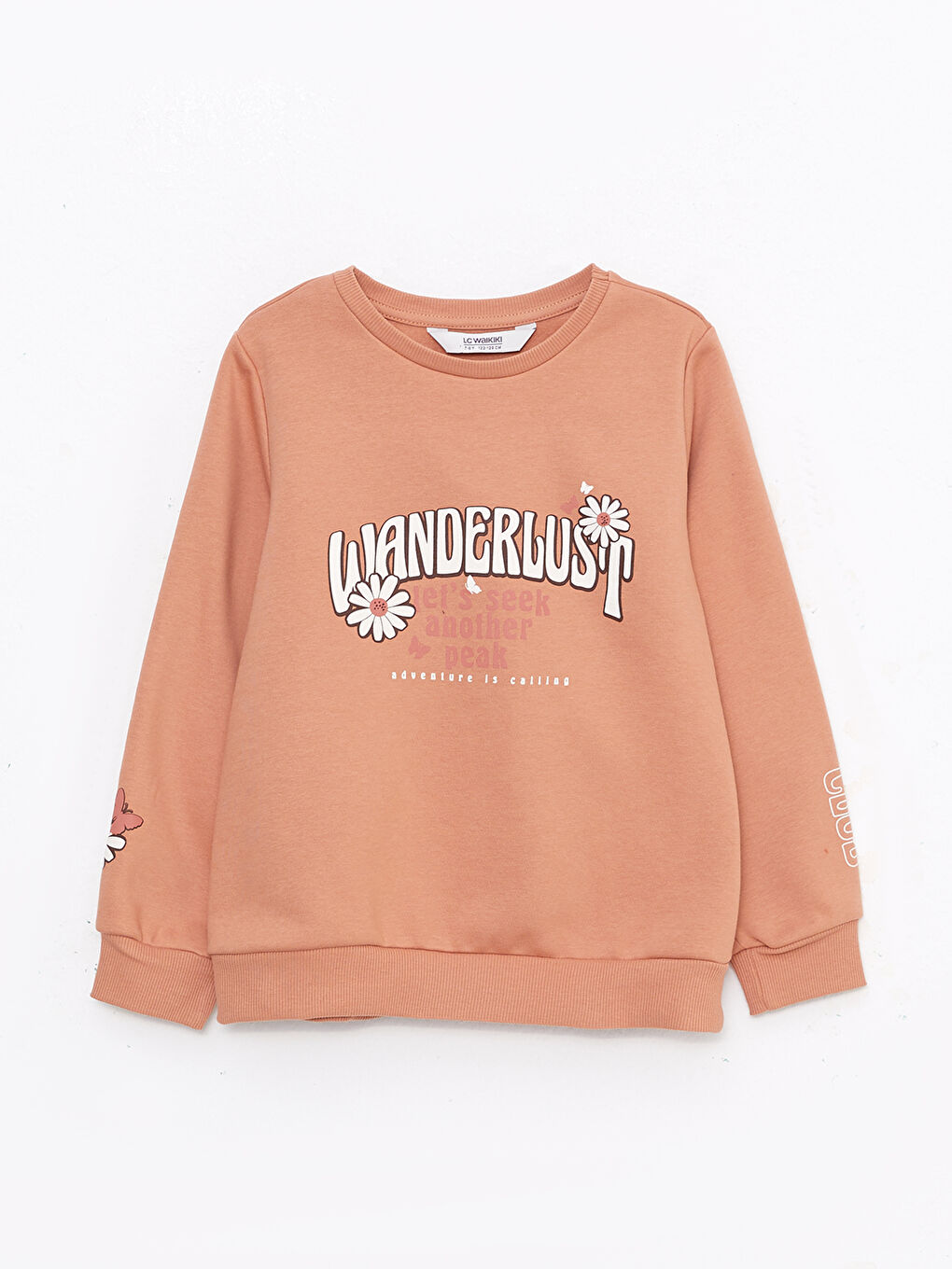 سويت شيرت كم طويل مطبوع بياقة دائرية للبنات-5