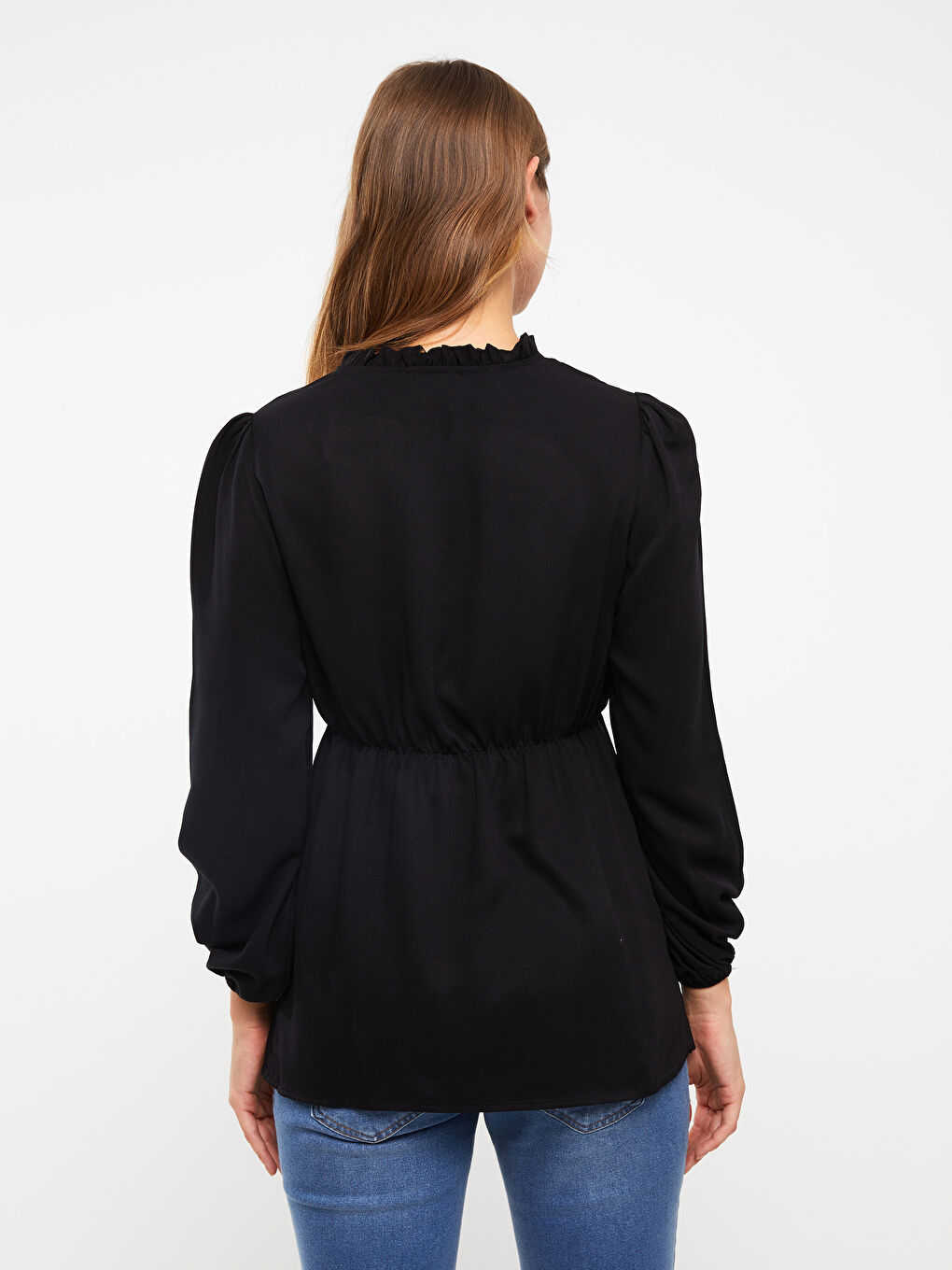 بلوزة حمل ياقة دائرية كم طويل عادي-4