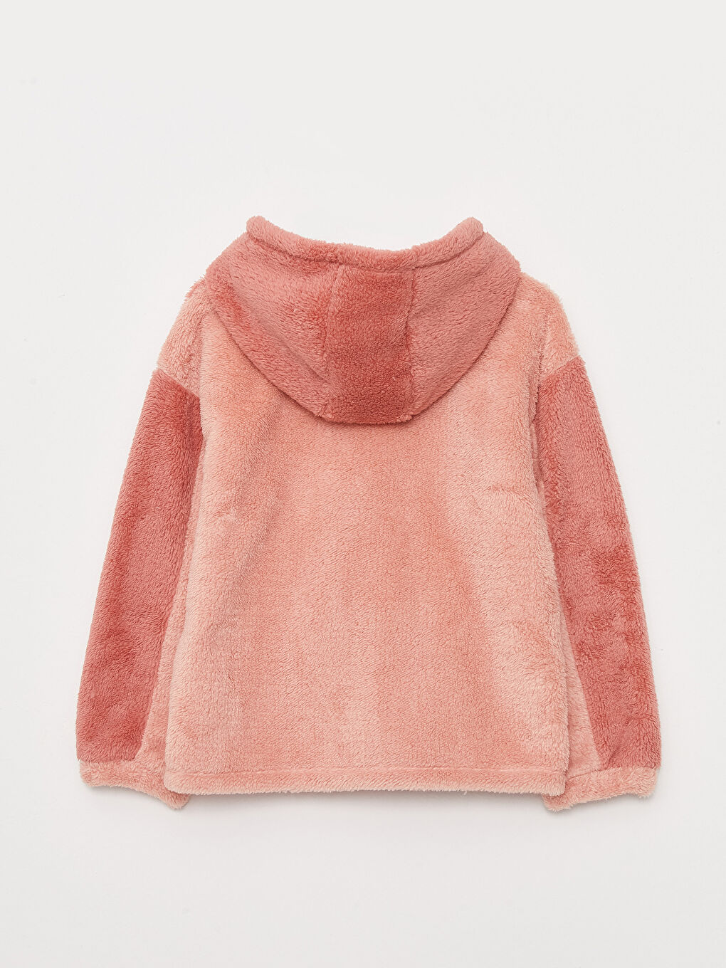 LCW Kids Pembe Kapüşonlu Nakışlı Uzun Kollu Pelüş Kız Çocuk Sweatshirt - 1