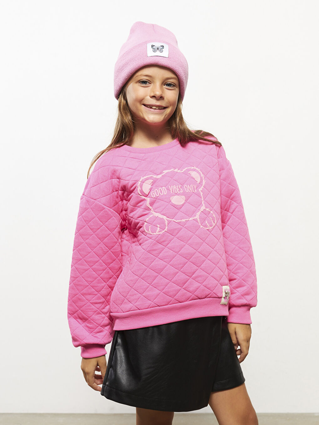 მრგვალი საყელო ნაბეჭდი გრძელმკლავიანი გოგონებისთვის თბილი ზედა-1