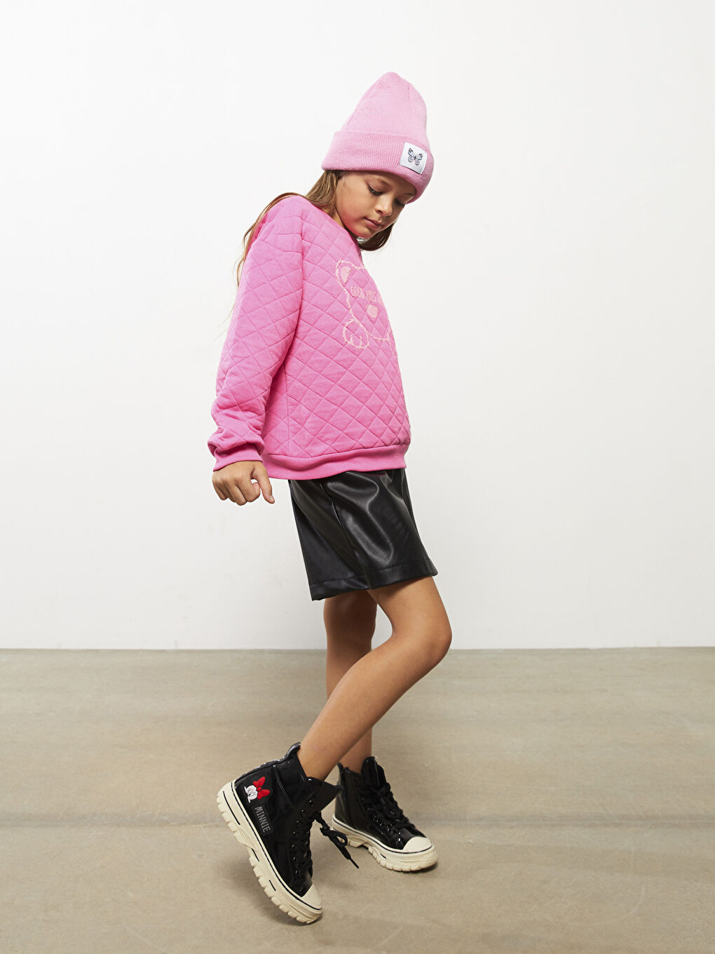 მრგვალი საყელო ნაბეჭდი გრძელმკლავიანი გოგონებისთვის თბილი ზედა-2