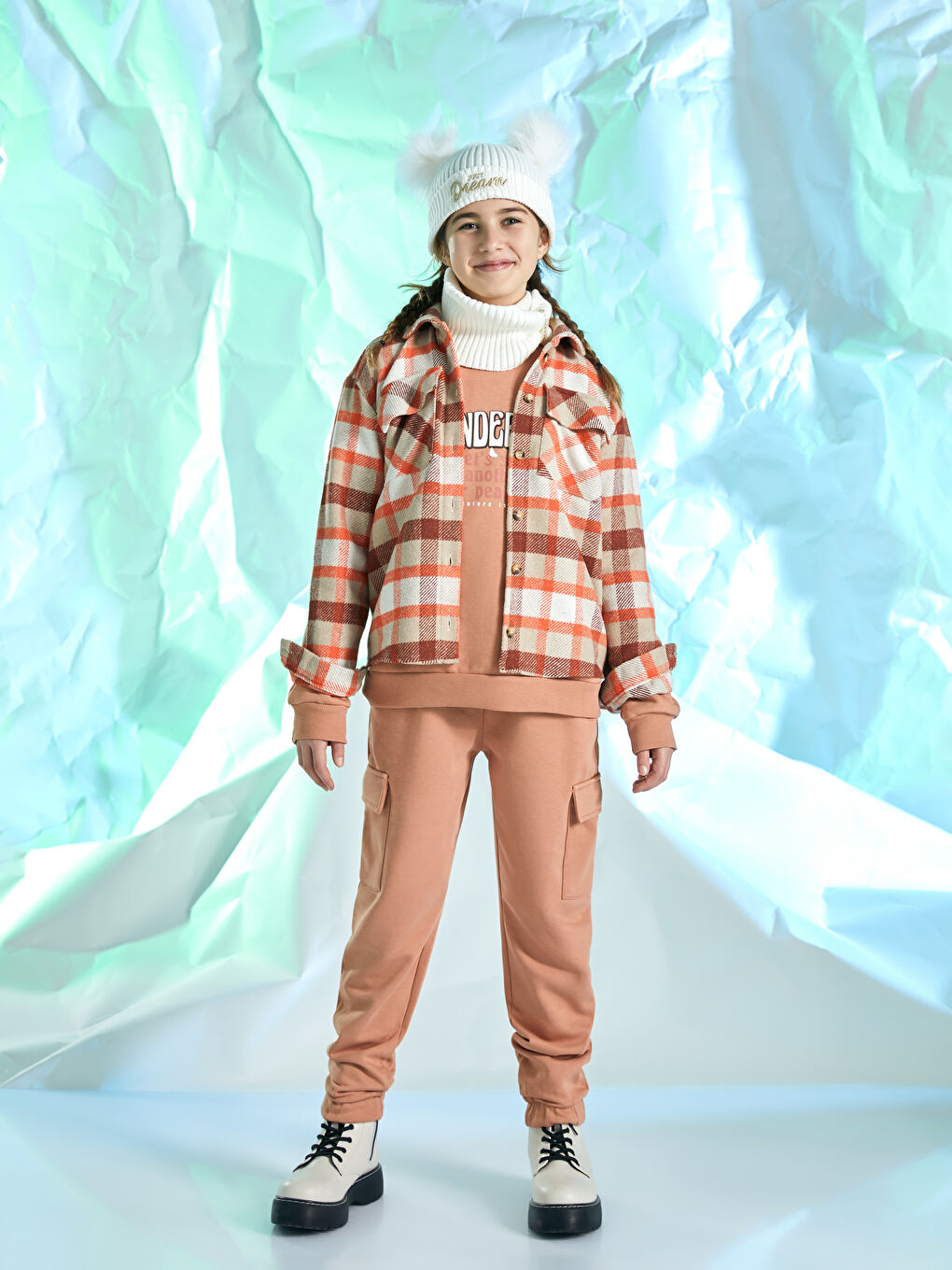 Базовые спортивные джоггеры для девочек с эластичным поясом-1