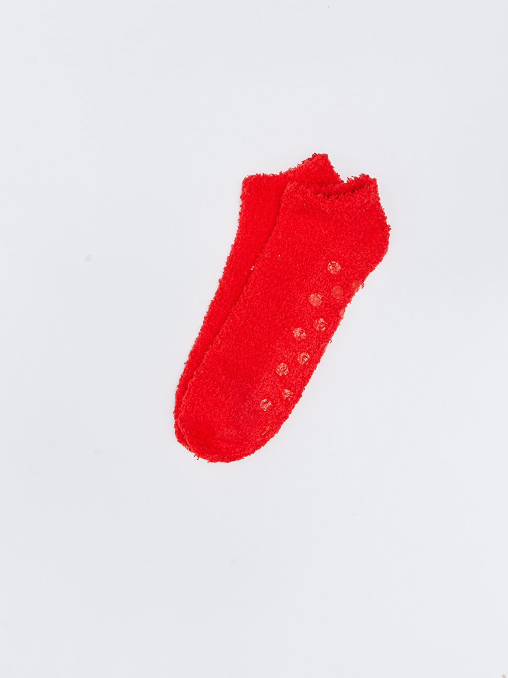 Kırmızı Kadın Düz Ev Çorabı