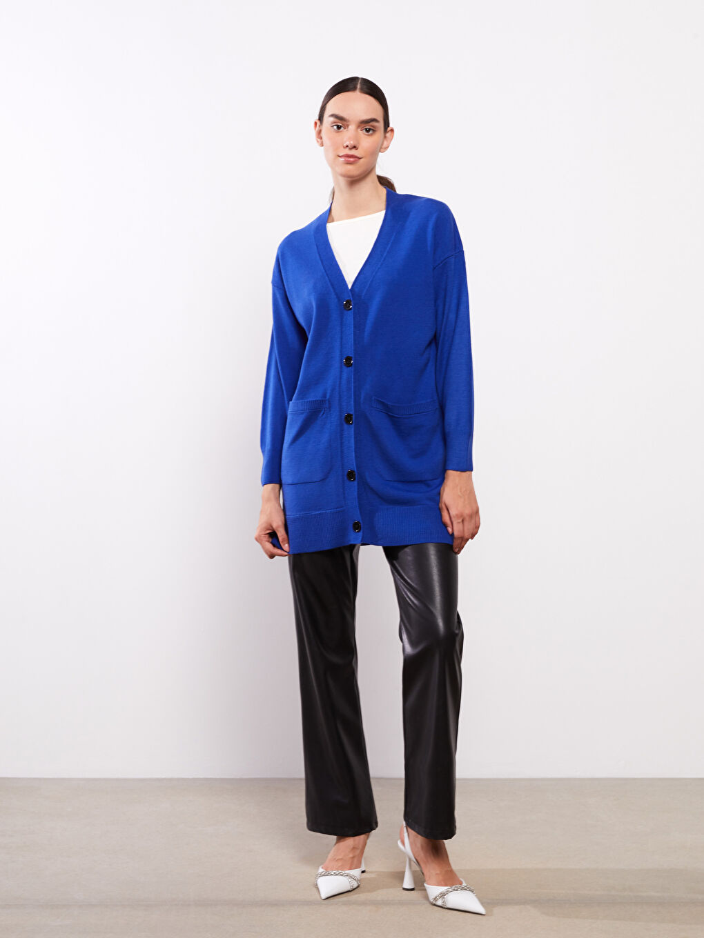 V Neck Women's Knitwear Cardigan-2