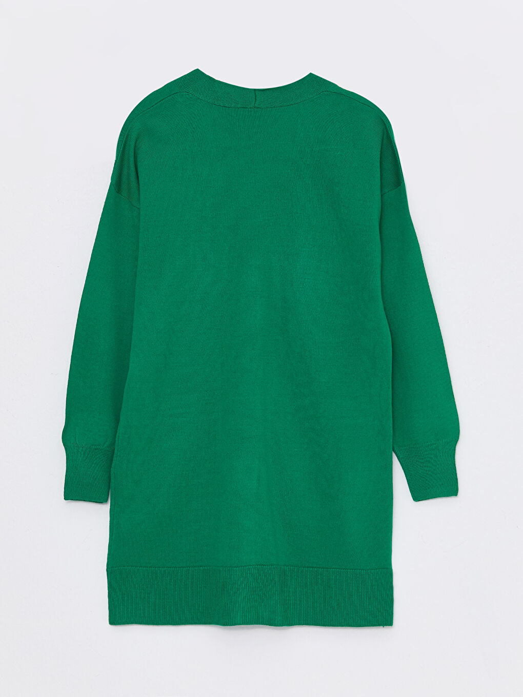 Yeşil V Yaka Kadın Triko Hırka-6