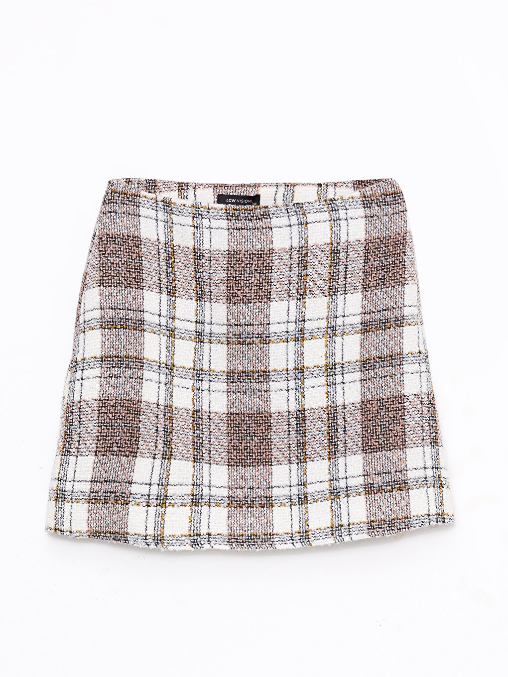 Pembe Ekose Kadın Etek-6