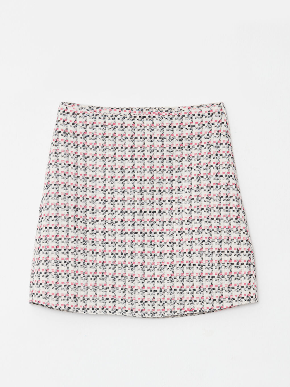 Ekru Standart Fit Desenli Kadın Tüvit Etek-5