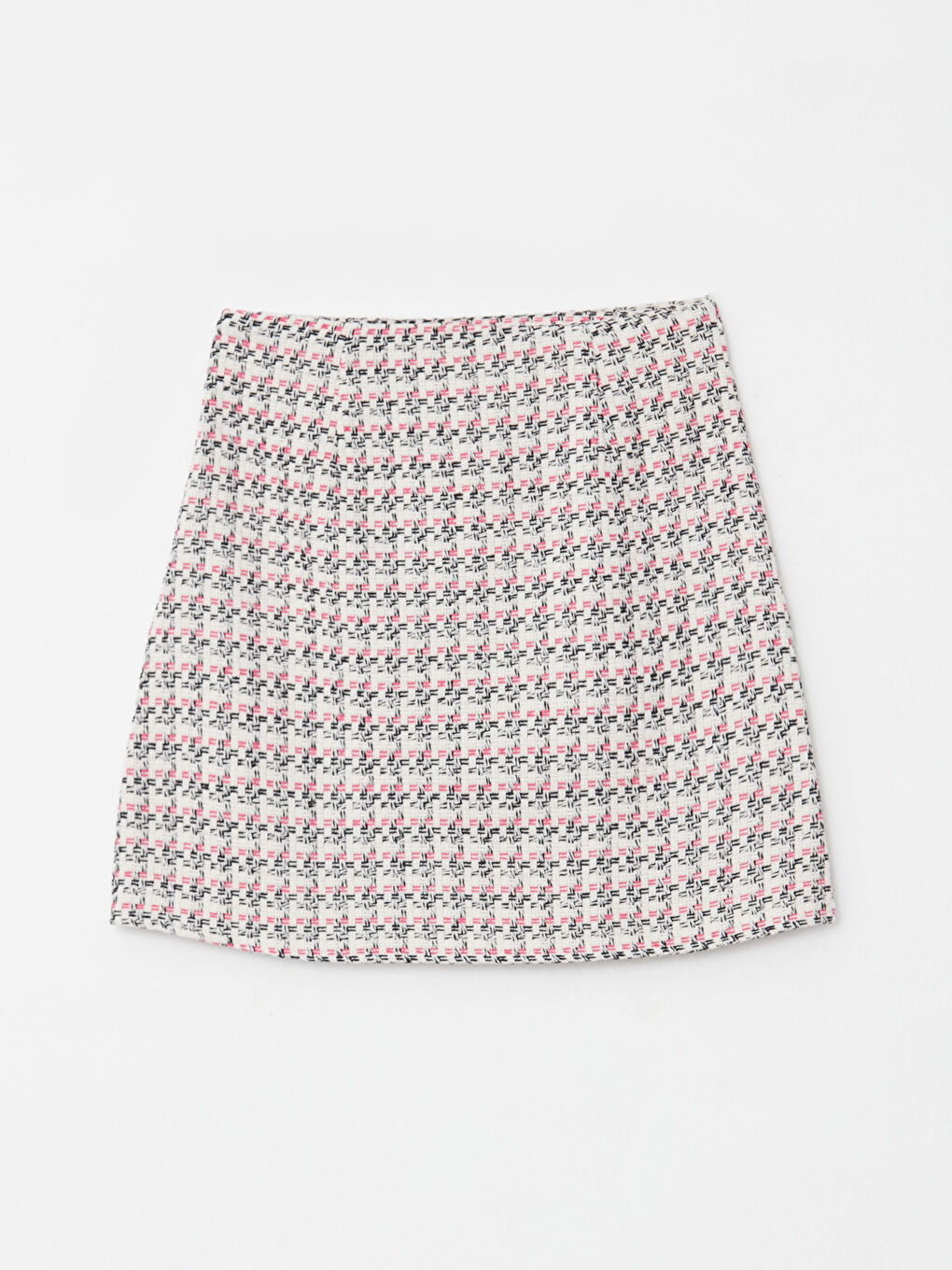 Ekru Standart Fit Desenli Kadın Tüvit Etek-6