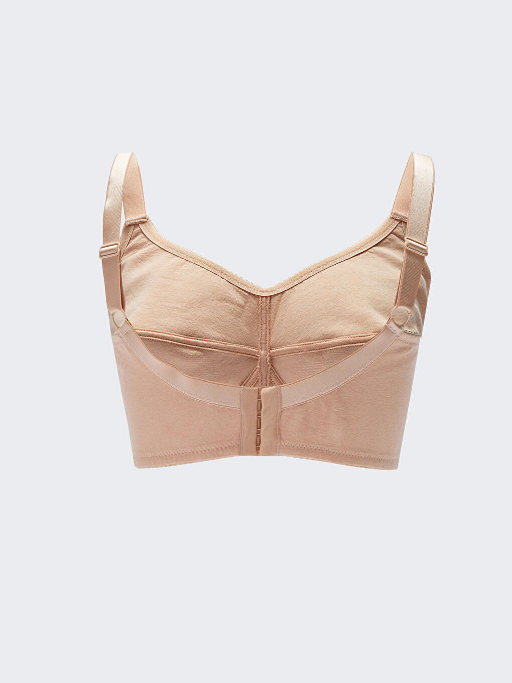 Bej Büyük Beden Balensiz Dolgusuz Düz Sütyen-1
